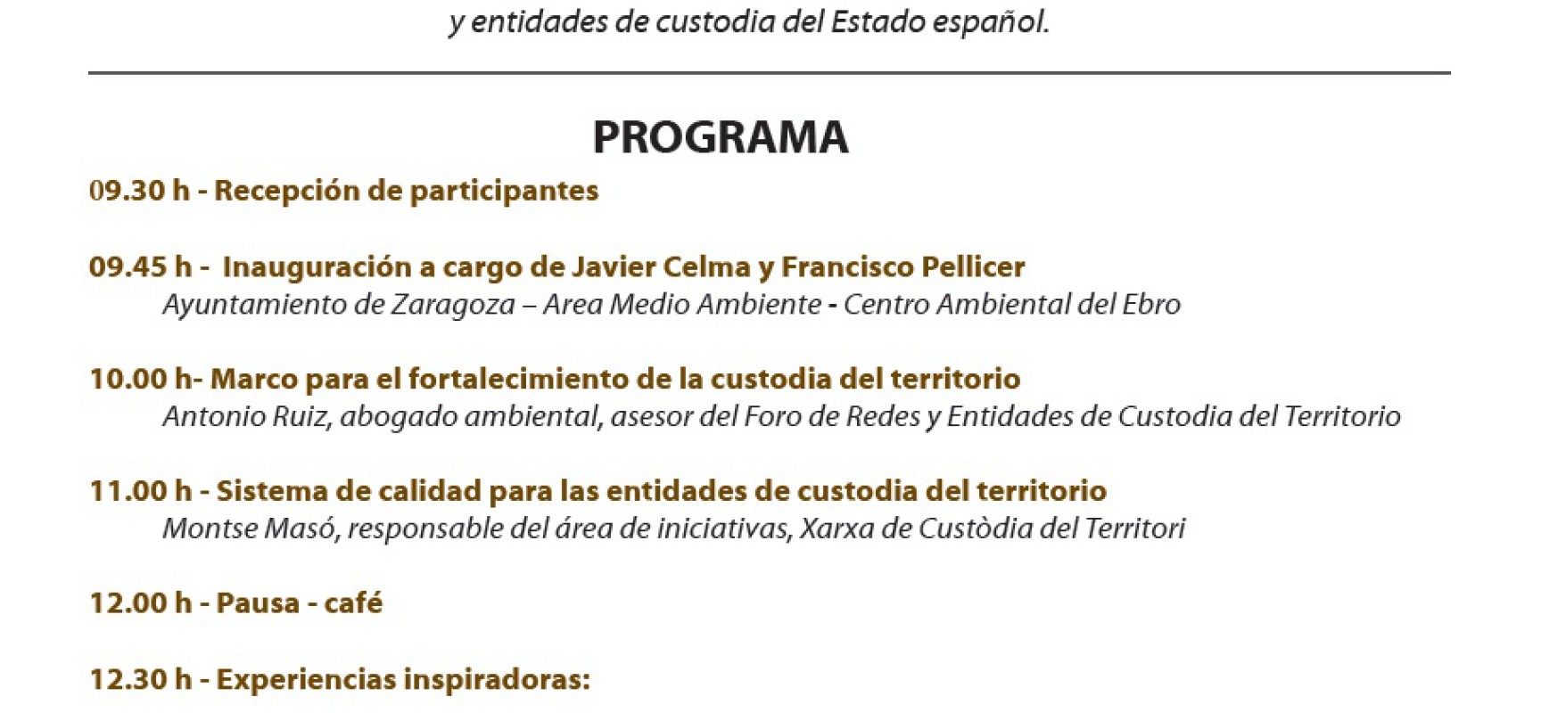 Jornadas capacitación custodia del territorio. Tejiendo Redes (Zaragoza, 18 de febrero)
